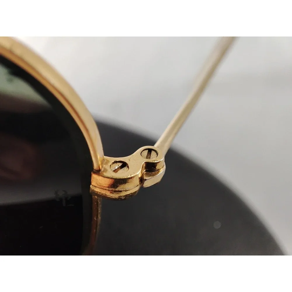 Vintage‎ B&L Ray-Ban USA Aviator Sunglasses 52-14 Gold G-15 Lenses with Case